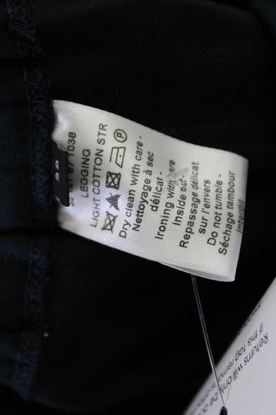 Joseph Womens Pull On High Rise Slim Leg Pants Navy Blue Cotton Size EUR 38