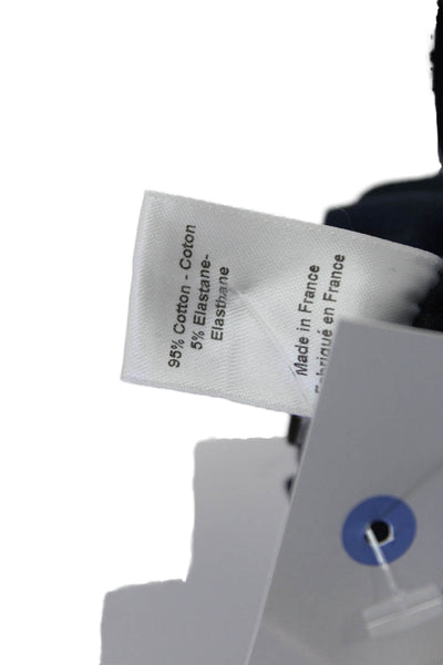 Joseph Womens Pull On High Rise Slim Leg Pants Navy Blue Cotton Size EUR 38