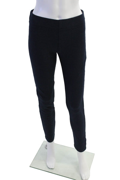Joseph Womens Plaid High Rise Pull On Pants Navy Blue Cotton Size EUR 38