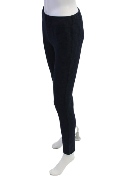 Joseph Womens Plaid High Rise Pull On Pants Navy Blue Cotton Size EUR 38