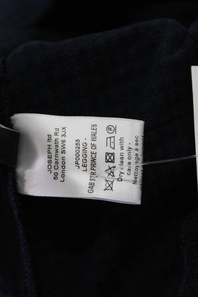 Joseph Womens Plaid High Rise Pull On Pants Navy Blue Cotton Size EUR 38