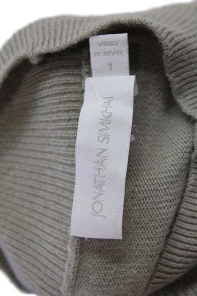 Jonathan Simkhai Womens Turtleneck Cropped Shell Sweater Gray Size Large