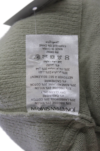 Jonathan Simkhai Womens Turtleneck Cropped Shell Sweater Gray Size Large