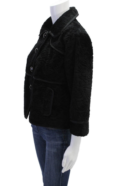 Cynthia Cynthia Steffe Womens Button Down Cropped Jacket Black Size Medium