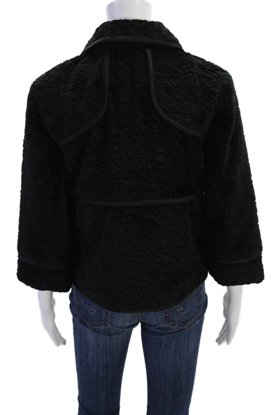 Cynthia Cynthia Steffe Womens Button Down Cropped Jacket Black Size Medium