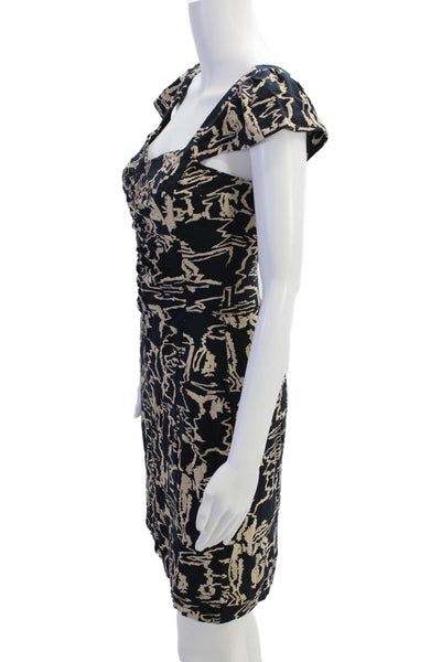 Marc By Marc Jacobs Womens A Line Dress Black Beige Cotton Size Extra Small