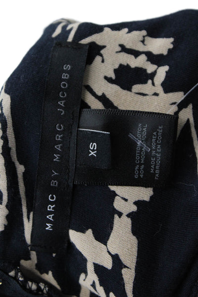 Marc By Marc Jacobs Womens A Line Dress Black Beige Cotton Size Extra Small