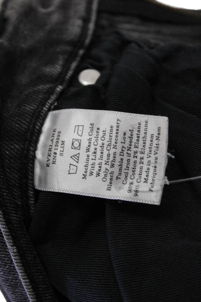 Everlane Womens Slim Fit High Rise Skinny Leg Jeans Black Cotton Size 29