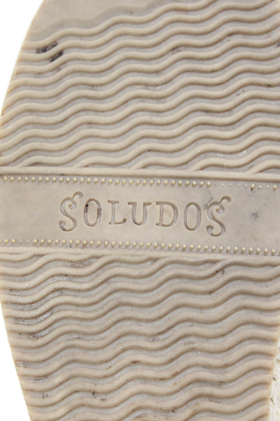 Soludos Womens Leather Slingbacks Espadrille Wedge Sandals Beige Size 10