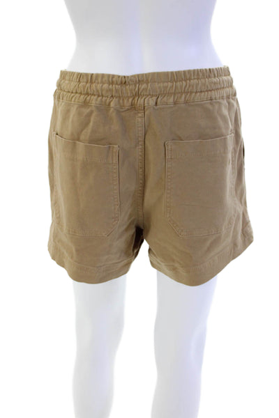 DL1961 Womens Zipper Fly Mid Rise Drawstring Twill Shorts Brown Cotton Small