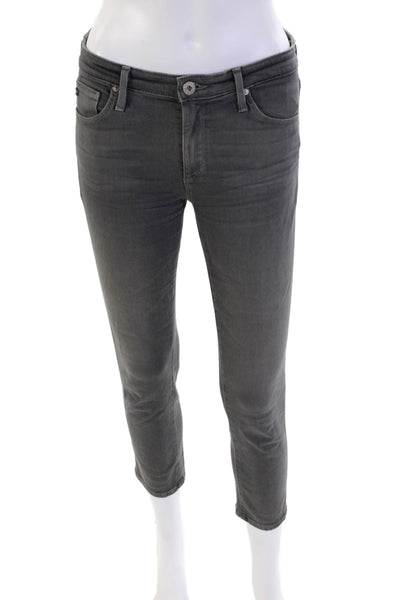 AG Adriano Goldschmied Womens The Prima Mid Rise Cigarette Jeans Gray Size 26