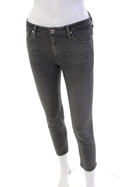 AG Adriano Goldschmied Womens The Prima Mid Rise Cigarette Jeans Gray Size 26