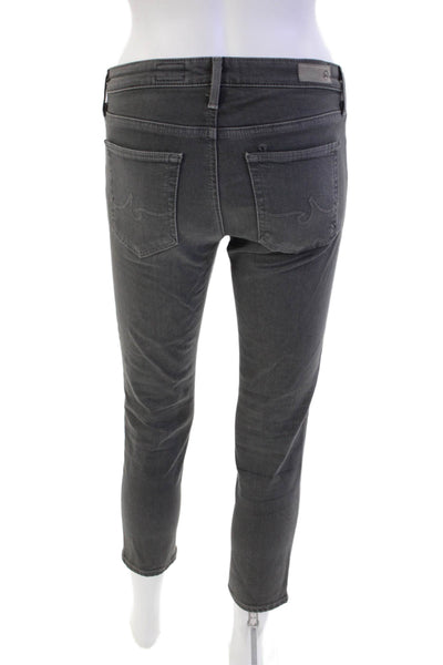 AG Adriano Goldschmied Womens The Prima Mid Rise Cigarette Jeans Gray Size 26