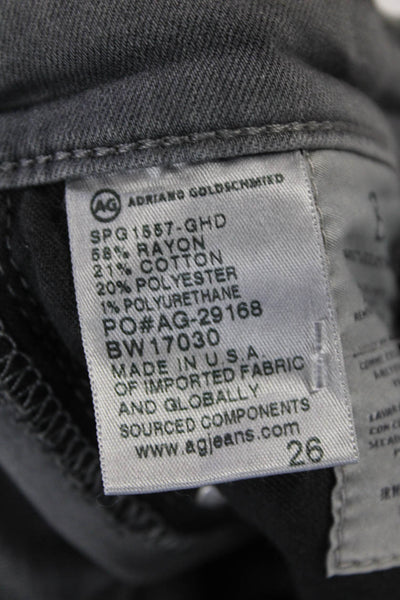 AG Adriano Goldschmied Womens The Prima Mid Rise Cigarette Jeans Gray Size 26