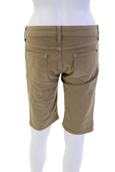 Vince Womens Zipper Fly Mid Rise Denim Bermuda Shorts Brown Size 26