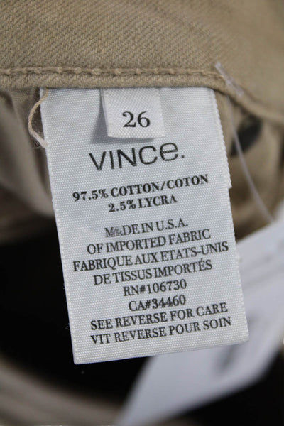 Vince Womens Zipper Fly Mid Rise Denim Bermuda Shorts Brown Size 26
