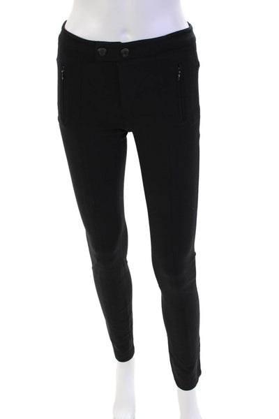 Vince Womens Zipper Fly Mid Rise Knit Skinny Ankle Pants Black Size 2