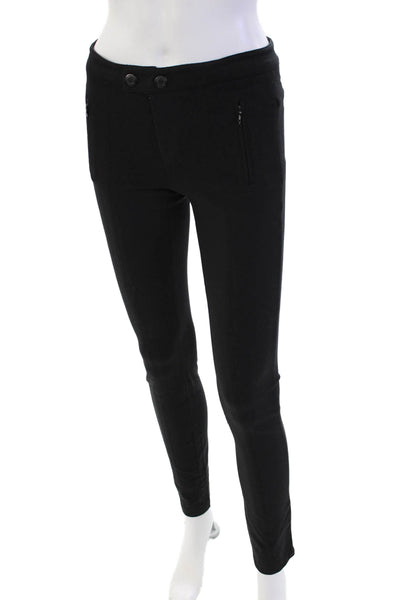 Vince Womens Zipper Fly Mid Rise Knit Skinny Ankle Pants Black Size 2