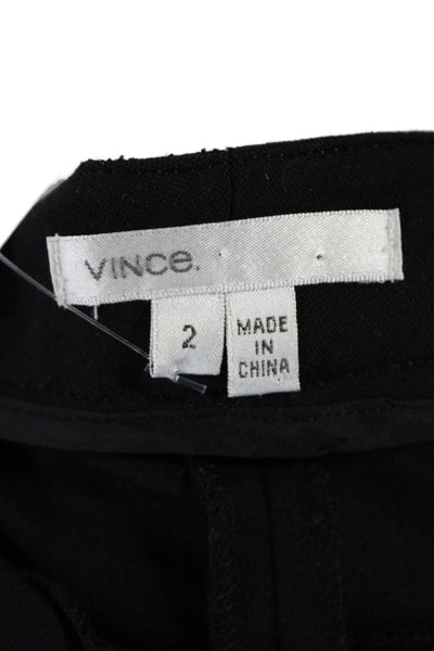 Vince Womens Zipper Fly Mid Rise Knit Skinny Ankle Pants Black Size 2