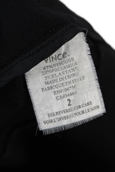 Vince Womens Zipper Fly Mid Rise Knit Skinny Ankle Pants Black Size 2