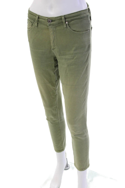 AG Adriano Goldschmied Womens Mid Rise Prima Cigarette Jeans Green Size 26
