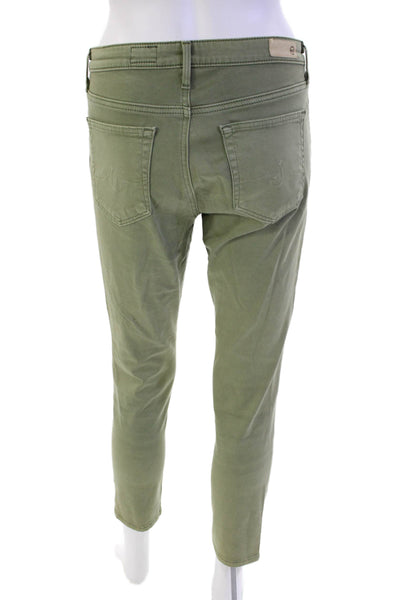AG Adriano Goldschmied Womens Mid Rise Prima Cigarette Jeans Green Size 26