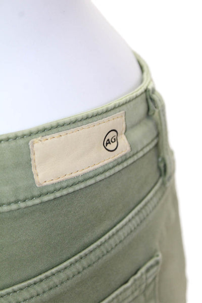 AG Adriano Goldschmied Womens Mid Rise Prima Cigarette Jeans Green Size 26