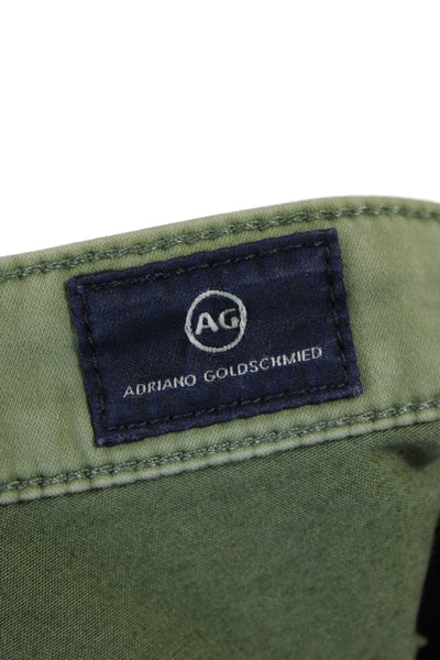 AG Adriano Goldschmied Womens Mid Rise Prima Cigarette Jeans Green Size 26