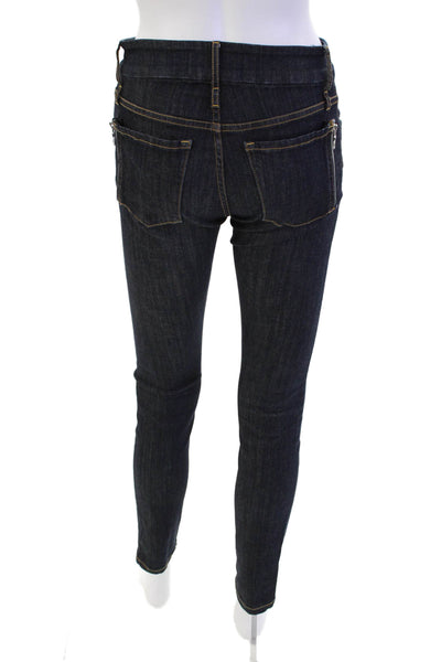 Calvin Rucker Womens Zipper Fly Mid Rise Dark Wash Skinny Jeans Blue Size 26