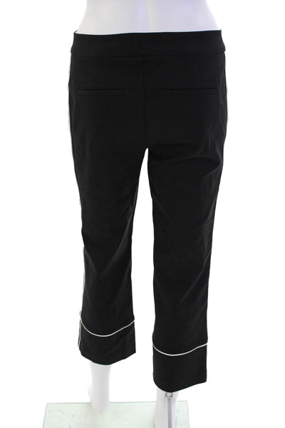 Ecru Womens Zipper Fly Mid Rise Straight Cuffed Trouser Pants Black White Size 2