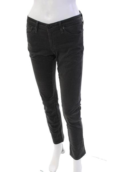 AG Adriano Goldschmied Womens The Stilt Cigarette Jeans Gray Cotton Size 26