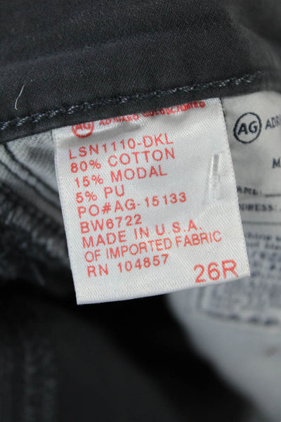 AG Adriano Goldschmied Womens The Stilt Cigarette Jeans Gray Cotton Size 26