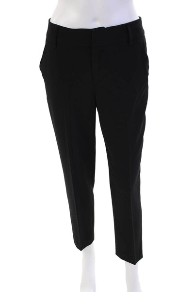 Alice + Olivia Womens Zipper Fly Mid Rise Pleated Trouser Pants Black Size 2