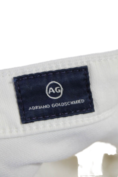 AG Adriano Goldschmied Womens Mid Rise Distressed Legging Ankle Jeans White 26