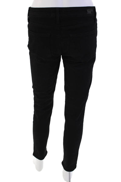 Paige Womens Zipper Fly Mid Rise Skinny Ankle Jeans Black Denim Size 27