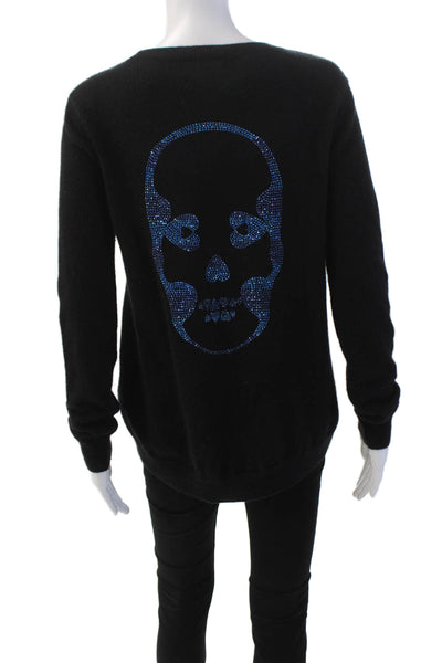 Me. N. U. Womens Long Sleeve Scoop Neck Cashmere Sweater Black Size Small