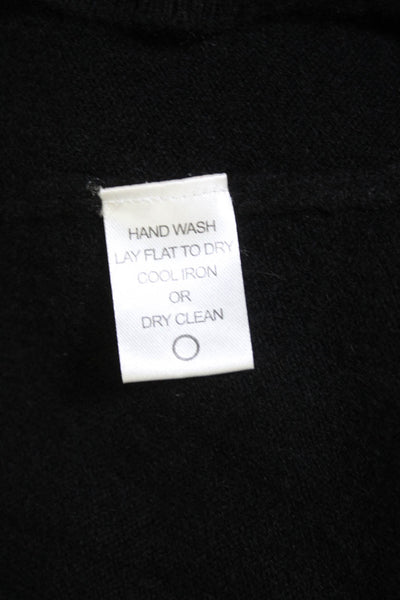 Me. N. U. Womens Long Sleeve Scoop Neck Cashmere Sweater Black Size Small