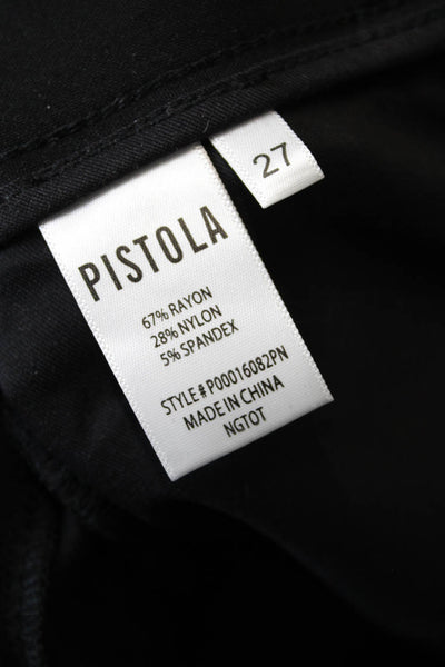 Pistola Womens Textured Zip Button Tapered Leg Dress Pants Black Size EUR 27