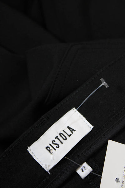 Pistola Womens Textured Zip Button Tapered Leg Dress Pants Black Size EUR 27