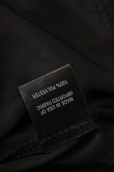 Drew Womens Textured Elastic Waistband Straight Leg Pants Black Size S