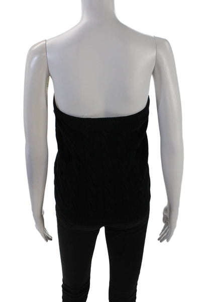Minnie Rose Womens Cotton Sleeveless Knit Tank Tube Top Black Size L