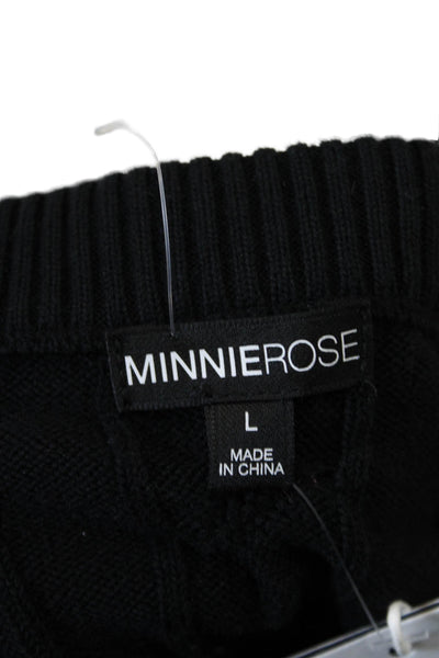 Minnie Rose Womens Cotton Sleeveless Knit Tank Tube Top Black Size L