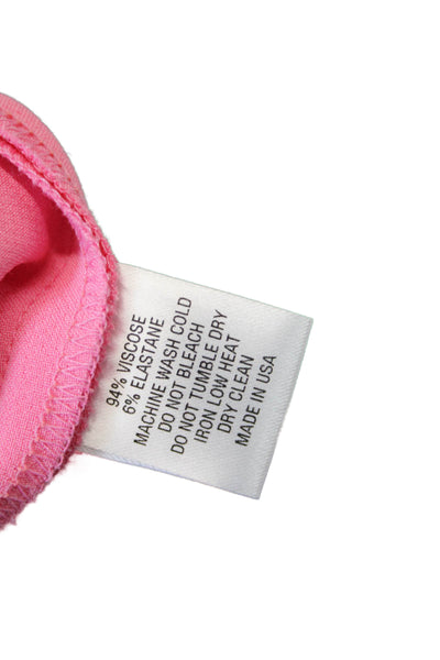Pearl By Lela Rose Womens Sleeveless High Neck Tie Tank Blouse Pink Size L