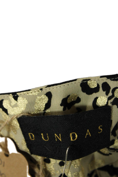 Dundas Womens Long Sleeve Metallic Leopard Zebra Wrap Top Brown Size IT 38