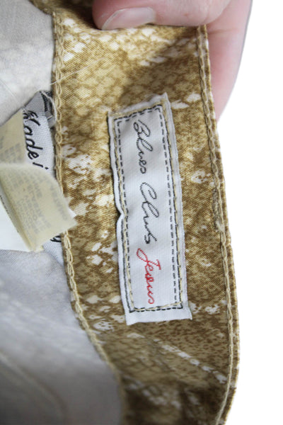 Blues Club Jeans Cotton Satin Snakeskin Print Skinny Leg Pants Gold Size 6