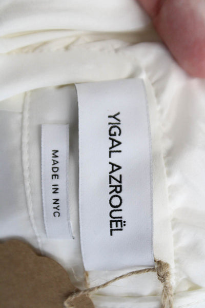 Yigal Azrouel Womens Back Zip Strapless Cut Out Wide Leg Jumpsuit White Size 0