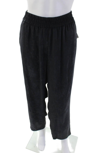 Drew Womens Satin Elastic Waist Double Pocket Lounge Pants Dark Gray Size L