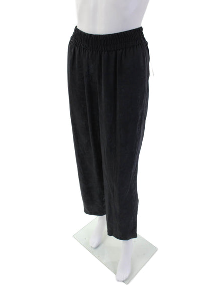 Drew Womens Satin Elastic Waist Double Pocket Lounge Pants Dark Gray Size L