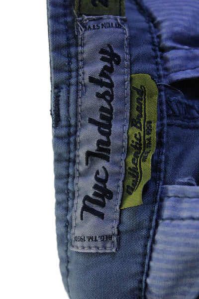 NYC Industry Mens Cotton Buttoned Zipped Flat Front Cargo Pants Blue Size EUR 26