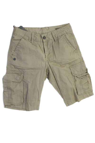 NYC Industry Mens Cotton Buttoned Zipped Flat Front Cargo Shorts Tan Size EUR 26